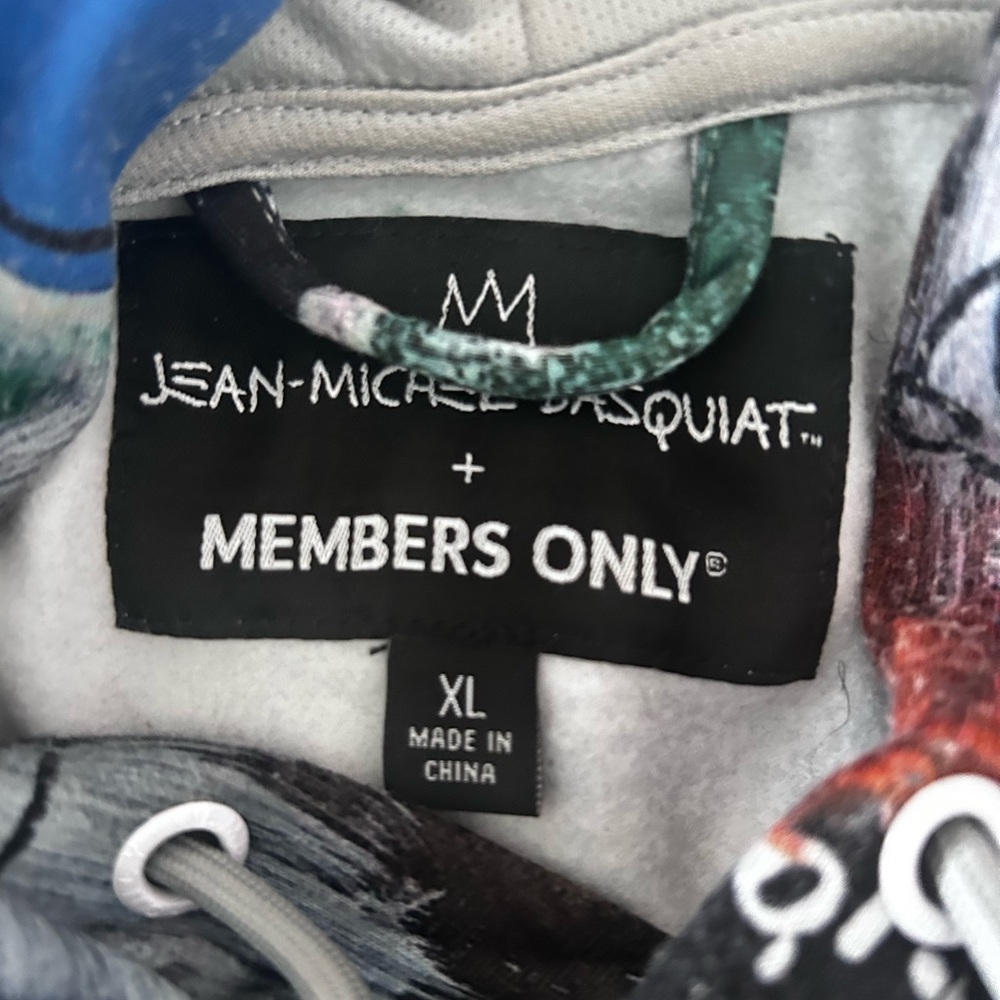 Members Only Graphic Pullover Hoodie in Teal, Purple, White